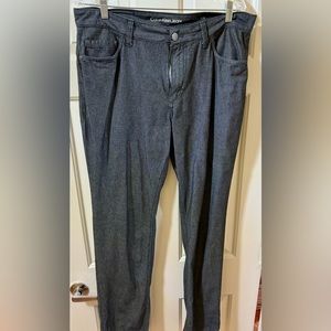 Calvin Klein Jeans Men's Straight Leg Twill Pants, Black / Gray 34 X 32